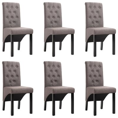 Homestoreking Dining room chairs 6 pcs fabric taupe 21