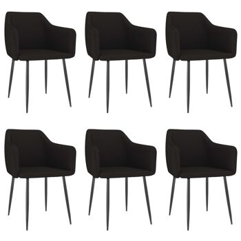 Homestoreking Chaises de salle à manger 6 pcs tissu noir 18