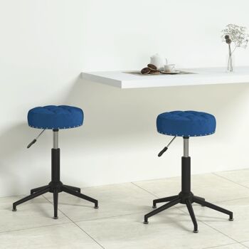 Homestoreking Chaises de salle à manger rotatives 2 pcs velours bleu 15