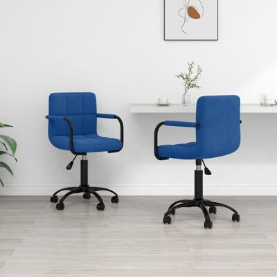 Homestoreking Sillas de comedor giratorias 2 uds terciopelo azul 47