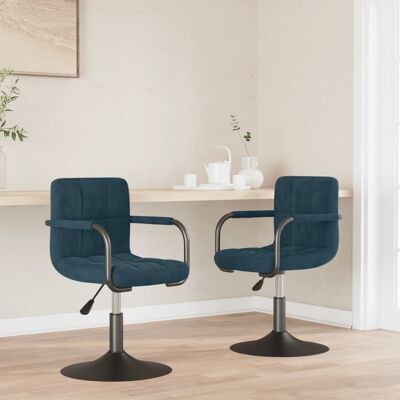 Homestoreking Sillas de comedor giratorias 2 uds terciopelo azul 67