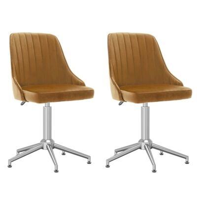 Homestoreking Chaises de salle à manger rotatives 2 pcs velours marron 35