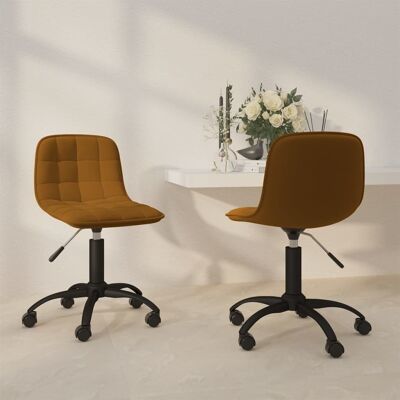 Homestoreking Dining room chairs rotatable 2 pcs velvet brown 44