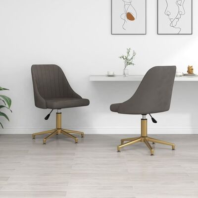 Homestoreking Eetkamerstoelen draaibaar 2 st fluweel donkergri 5