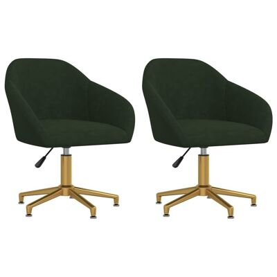 Homestoreking Sillas de comedor giratorias 2 uds terciopelo verde oscuro 14