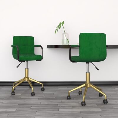 Homestoreking Sillas de comedor giratorias 2 uds terciopelo verde oscuro 23