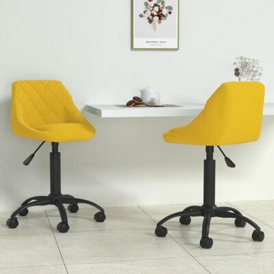 Homestoreking Sillas de comedor giratorias 2 uds terciopelo amarillo 20