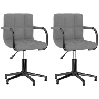 Homestoreking Chaises de salle à manger rotatives 2 pcs velours gris clair 42