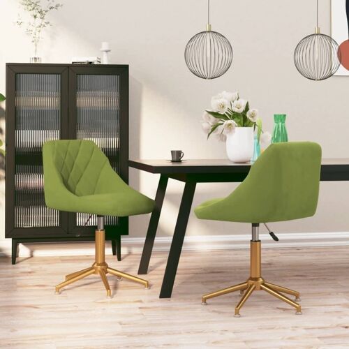 Homestoreking Eetkamerstoelen draaibaar 2 st fluweel lichtgroe 60