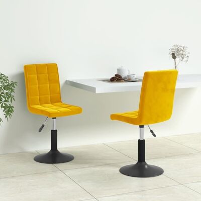 Homestoreking Sillas comedor giratorias 2 uds terciopelo mostaza 36