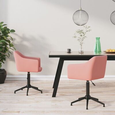 Homestoreking Eetkamerstoelen draaibaar 2 st fluweel roze 16