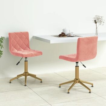 Homestoreking Chaises de salle à manger rotatives 2 pcs velours rose 50