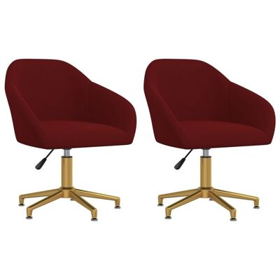 Homestoreking Chaises de salle à manger rotatives 2 pcs velours rouge vin 14