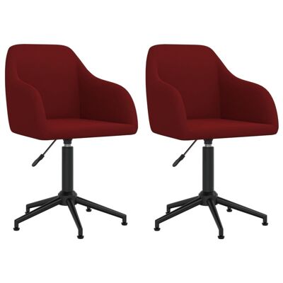 Homestoreking Sillas de comedor giratorias 2 uds terciopelo rojo vino 32