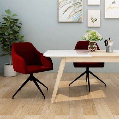 Homestoreking Sillas de comedor giratorias 2 uds terciopelo rojo vino 49