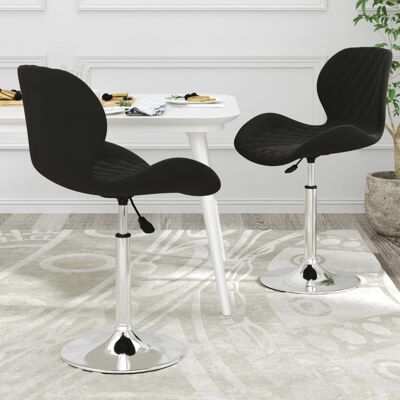 Homestoreking Sillas de comedor giratorias 2 uds terciopelo negro 7