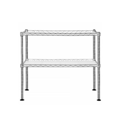 Microwave shelf with 2 shelves silver
