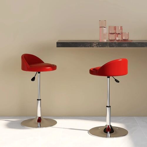 Homestoreking Eetkamerstoelen draaibaar 2 st kunstleer rood 9