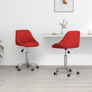 Homestoreking Chaises de salle à manger rotatives 2 pcs simili cuir rouge vin 13