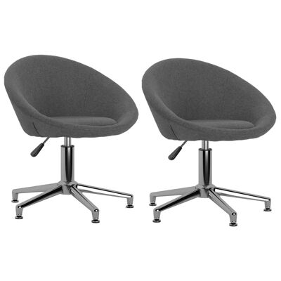 Homestoreking Chaises de salle à manger rotatives 2 pcs tissu gris foncé 21