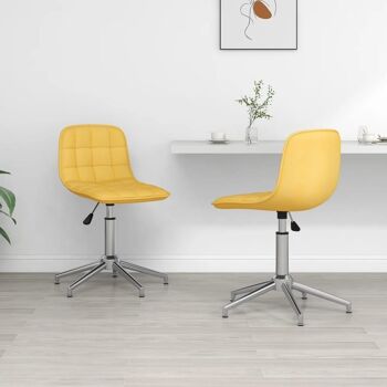 Homestoreking Chaises de salle à manger rotatives 2 pcs tissu jaune 4