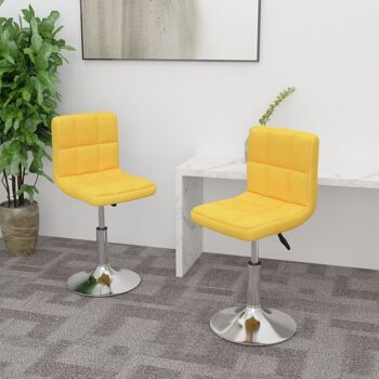 Homestoreking Chaises de salle à manger rotatives 2 pcs tissu jaune 12