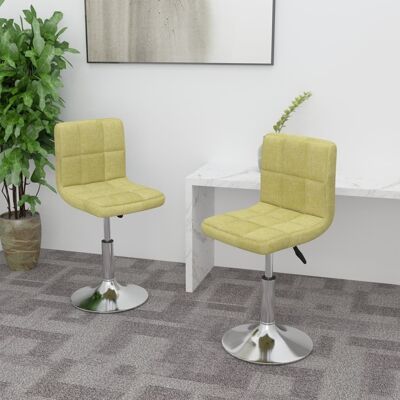 Homestoreking Dining room chairs rotatable 2 pcs fabric green 17