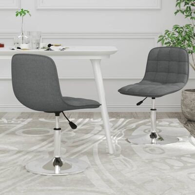 Homestoreking Chaises de salle à manger rotatives 2 pcs tissu gris clair 5