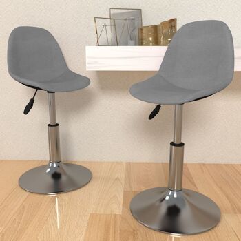 Homestoreking Chaises de salle à manger rotatives 2 pcs tissu gris clair 14