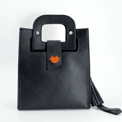 Black and orange ARTIST handbag