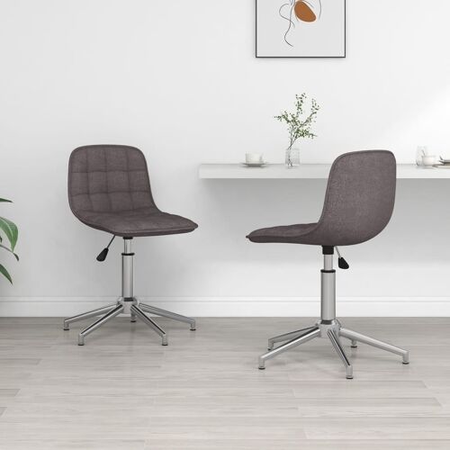 Homestoreking Eetkamerstoelen draaibaar 2 st stof taupe 6