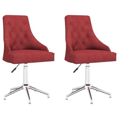 Homestoreking Dining room chairs rotatable 2 pcs fabric wine red 21