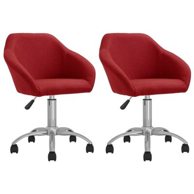 Homestoreking Dining room chairs rotatable 2 pcs fabric wine red 30