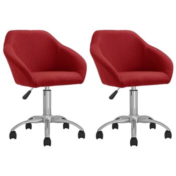 Homestoreking Chaises de salle à manger rotatives 2 pcs tissu rouge vin 30