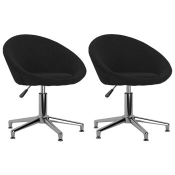 Homestoreking Chaises de salle à manger rotatives 2 pcs tissu noir 21