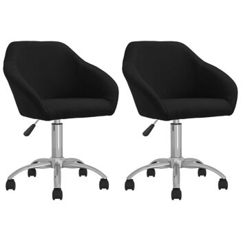 Homestoreking Chaises de salle à manger rotatives 2 pcs tissu noir 29