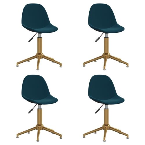 Homestoreking Eetkamerstoelen draaibaar 4 st fluweel blauw 15