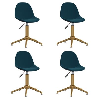 Homestoreking Dining room chairs rotatable 4 pcs velvet blue 15