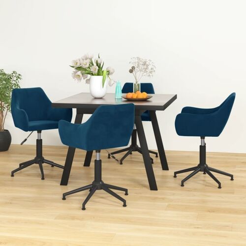 Homestoreking Eetkamerstoelen draaibaar 4 st fluweel blauw 23