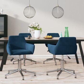 Homestoreking Chaises de salle à manger rotatives 4 pcs velours bleu 41