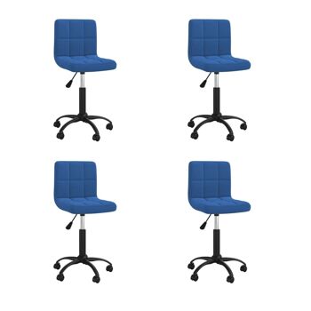 Homestoreking Chaises de salle à manger rotatives 4 pcs velours bleu 56