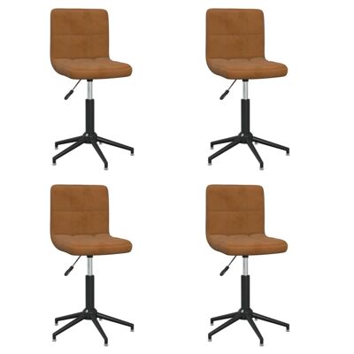 Homestoreking Eetkamerstoelen draaibaar 4 st fluweel bruin 58