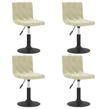 Homestoreking Chaises de salle à manger rotatives 4 pcs velours couleur crème 6