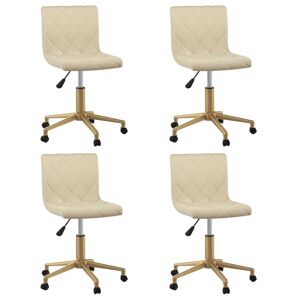 Homestoreking Chaises de salle à manger rotatives 4 pcs velours couleur crème 13