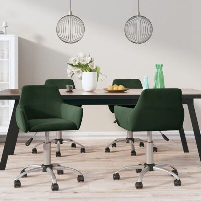 Homestoreking Eetkamerstoelen draaibaar 4 st fluweel donkergro 44