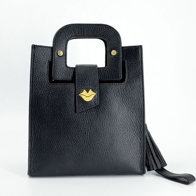 Black and gold ARTIST handbag