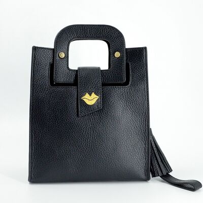 Black and gold ARTIST handbag
