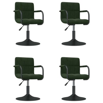 Homestoreking Sillas de comedor giratorias 4 uds terciopelo verde oscuro 63