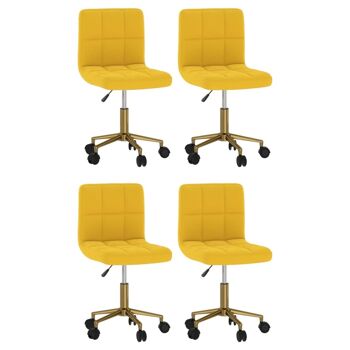 Homestoreking Chaises de salle à manger rotatives 4 pcs velours moutarde 20