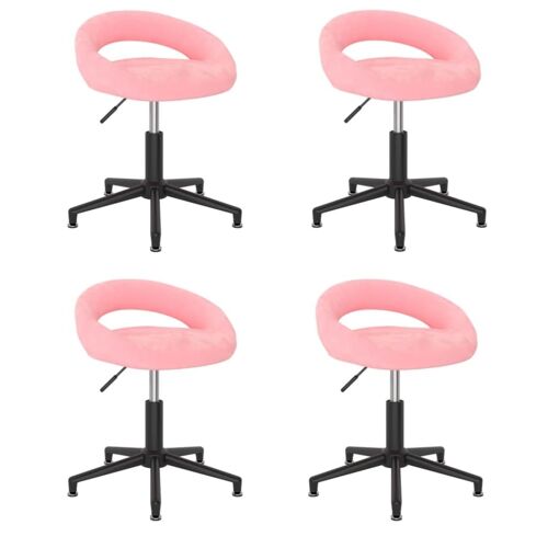 Homestoreking Eetkamerstoelen draaibaar 4 st fluweel roze 19